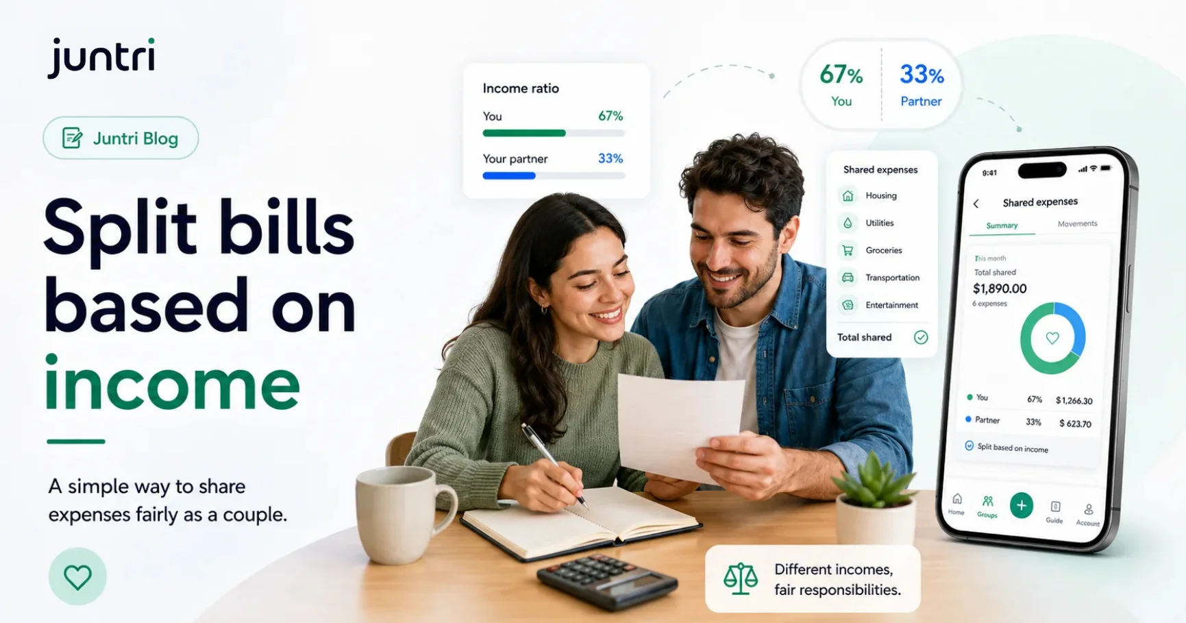How to split expenses based on income as a couple